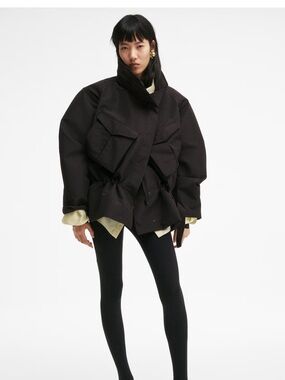 H&M Studio Hooded Peplum Jacket